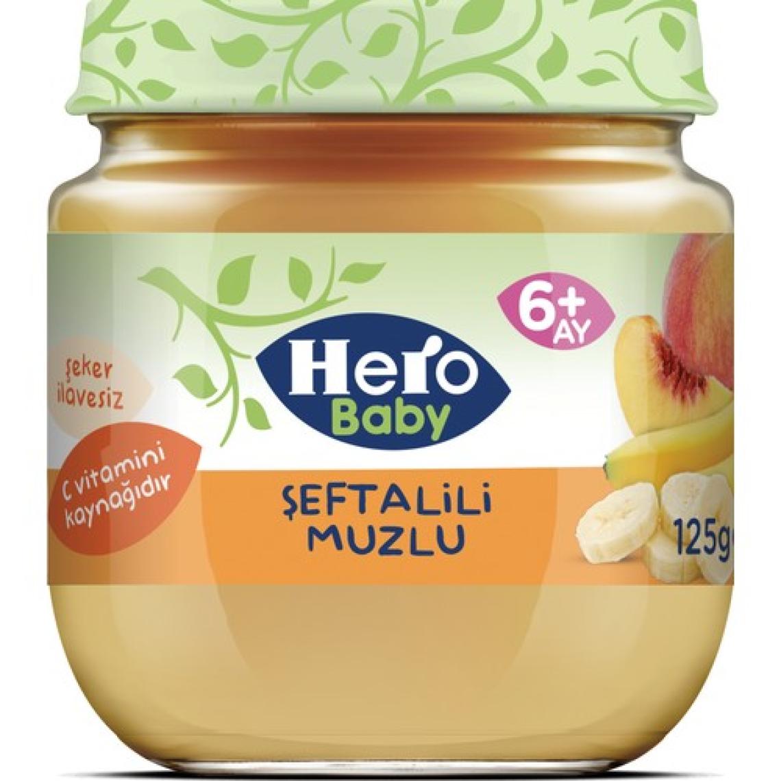 Hero Baby Şeftali ve Muz Püreli Kavanoz Mama 125g