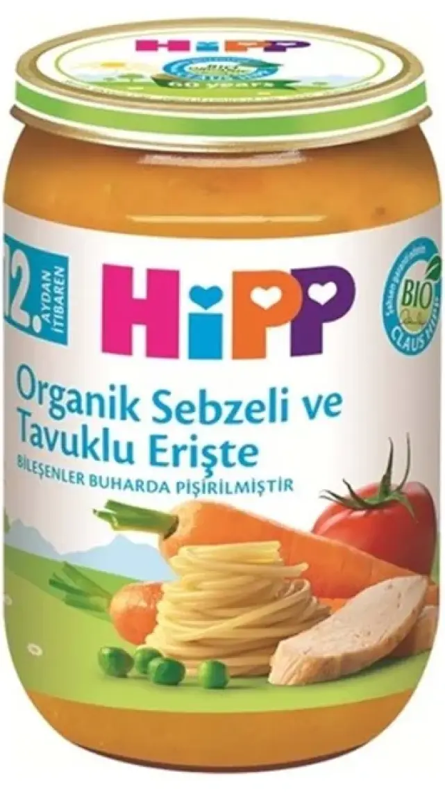 HiPP Organik Sebzeli Ve Tavuklu Erişte 220 gr.