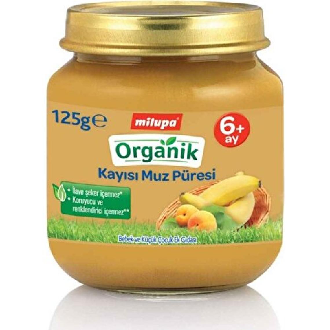 Milupa Organik Kayısı Muz Püresi Kavanoz 125 g 6+ Ay