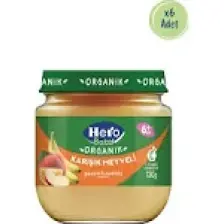 Hero Baby Organik Karışık Meyveli Püreli Kavanoz Mama 120g x 6 (720g)