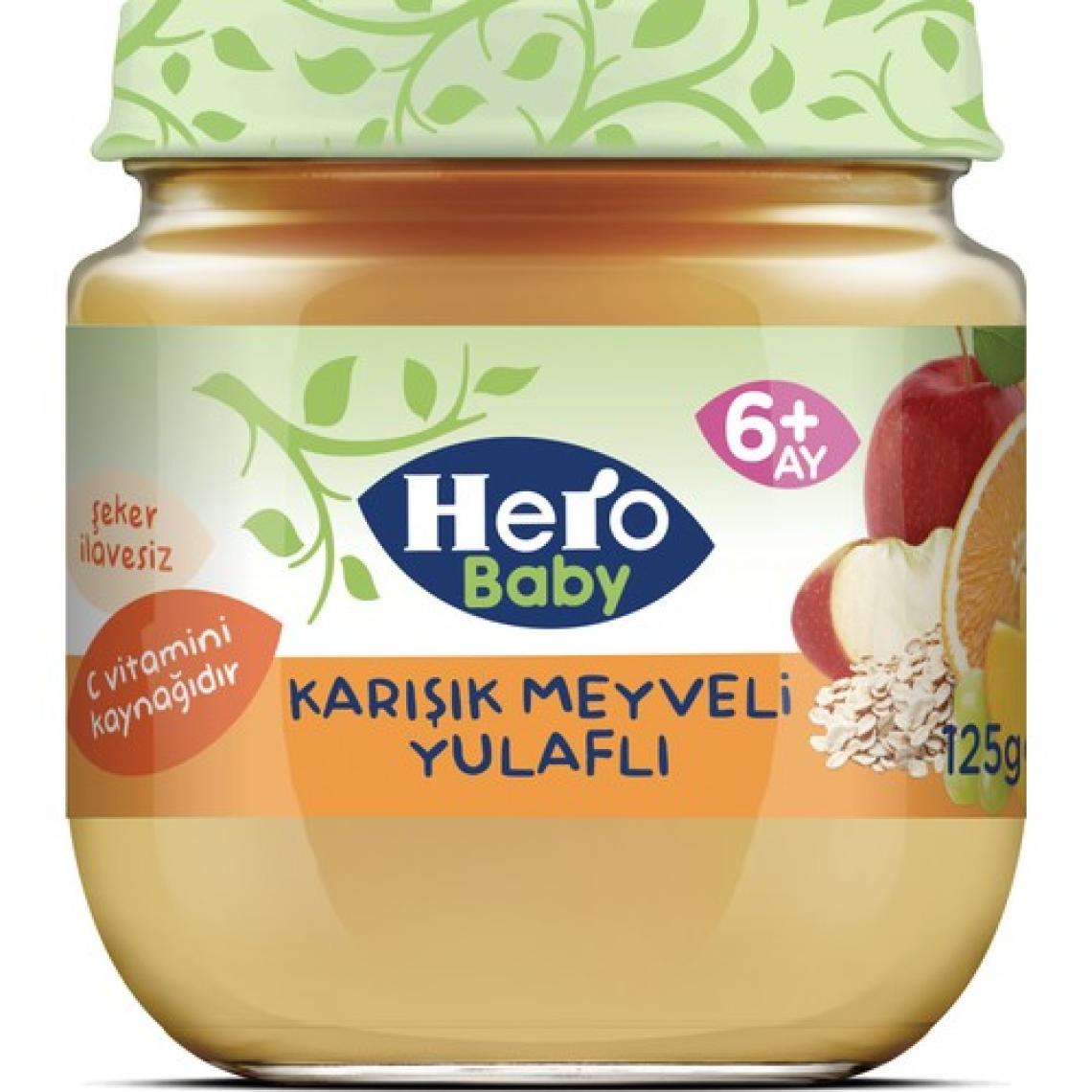 Hero Baby Karışık Meyveli Yulaflı Kavanoz Mama 125g