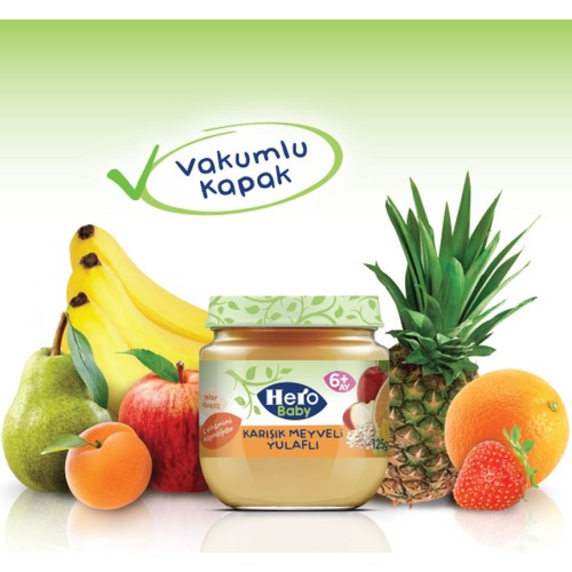Hero Baby Karışık Meyveli Yulaflı Kavanoz Mama 125g