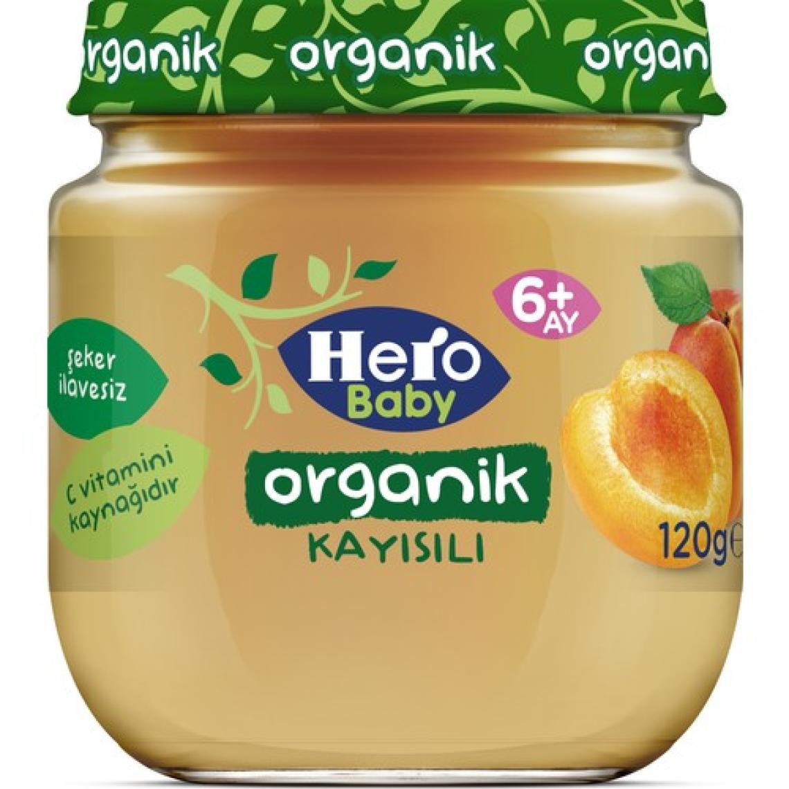 Hero Baby Organik Kayısı Püresi Kavanoz Mama 120g