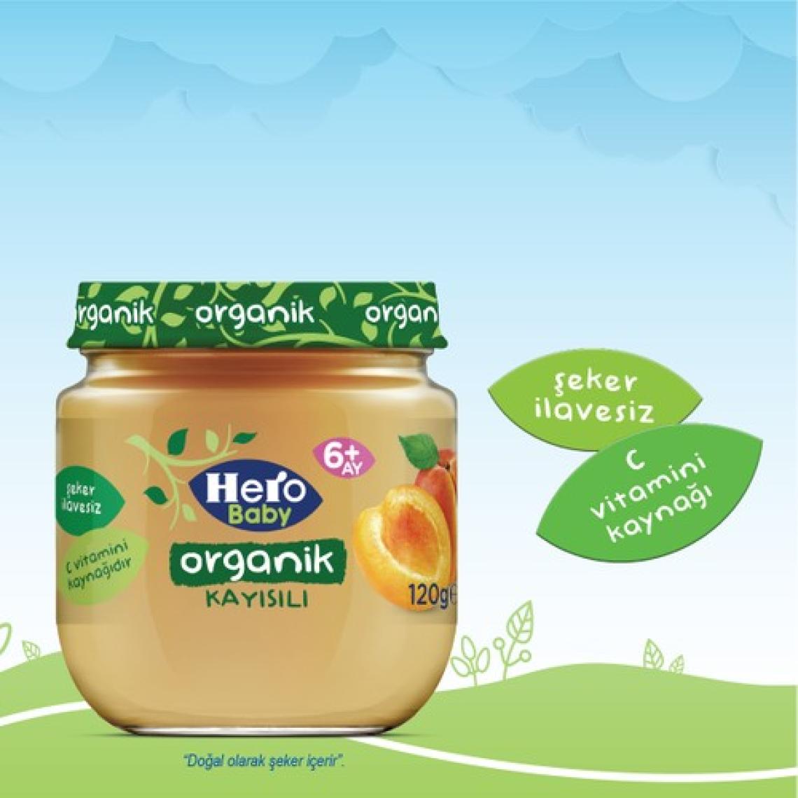 Hero Baby Organik Kayısı Püresi Kavanoz Mama 120g