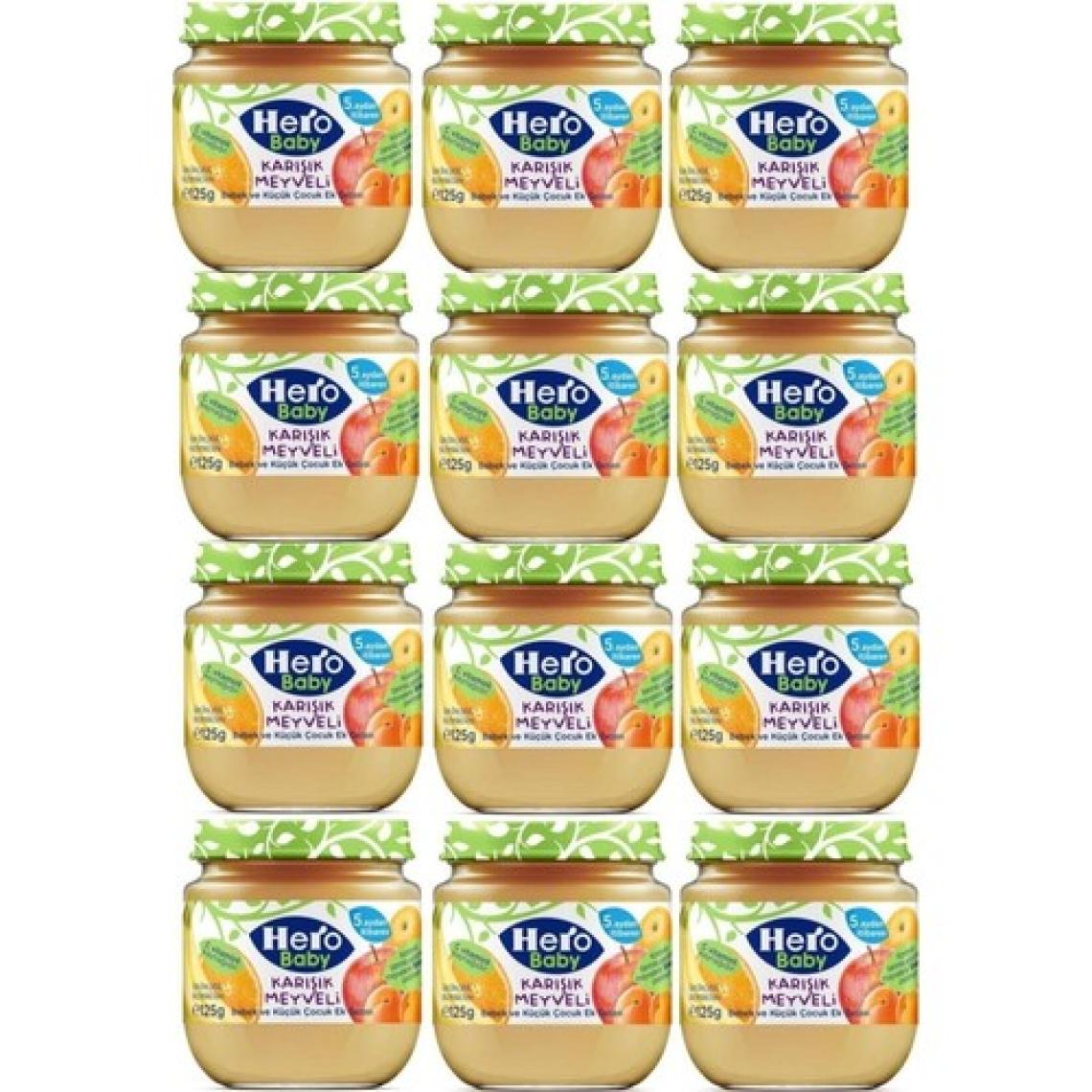 Hero Baby 125 gr Karışık Meyveli Kavanoz Mama 12 Adet