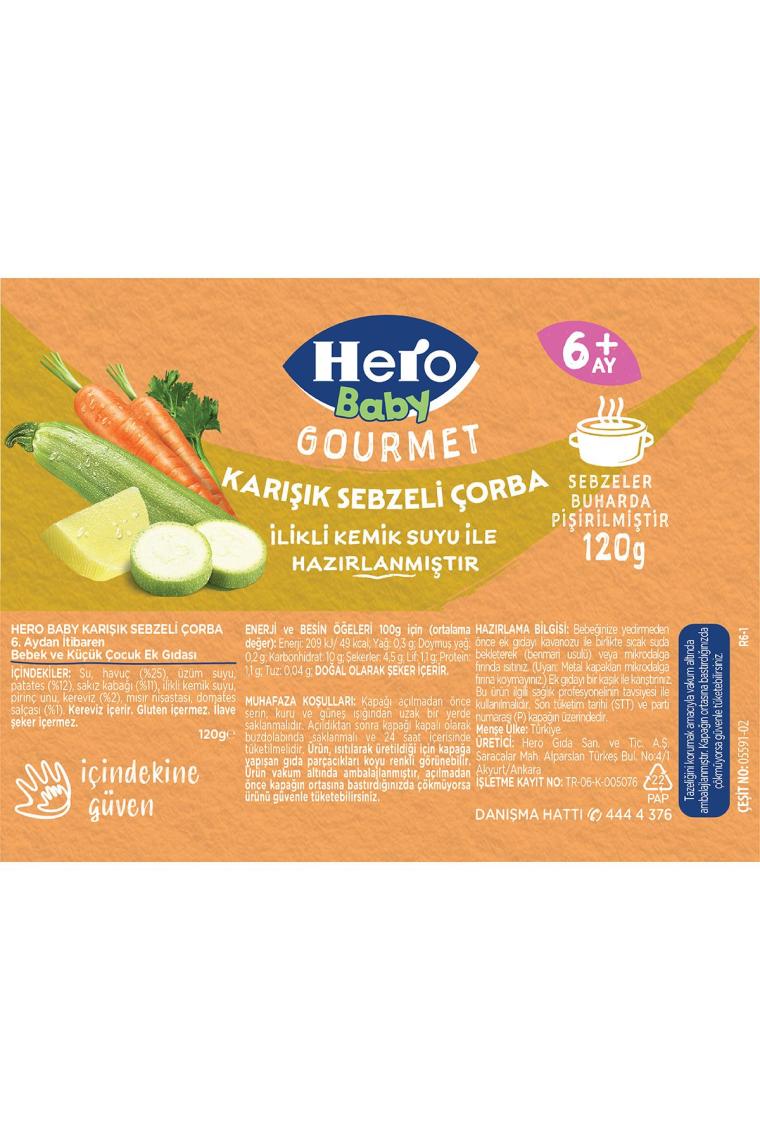 Gourmet Karışık Sebzeli Kavanoz Mama 120g X 6 (720G)