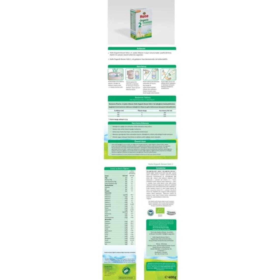 Holle Organik 2 Keçi Bebek Devam Sütü Formulü 400 gr