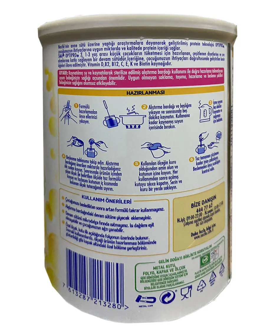SMA Optipro Probiyotikli 3 400 gr 1-3 Yaş Devam Sütü