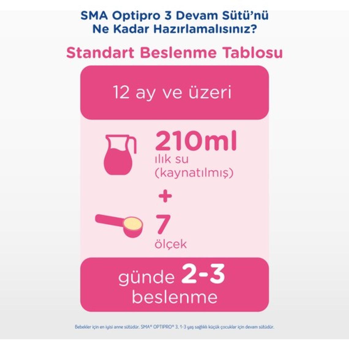 SMA Optipro Probiyotikli 3 800 gr 1-3 Yaş Devam Sütü