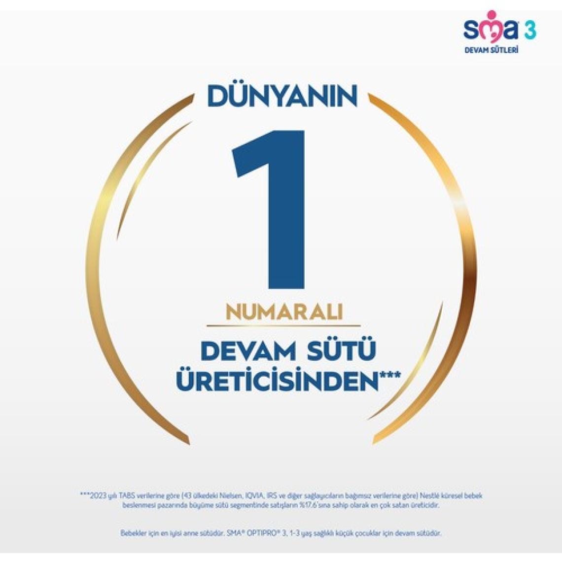 SMA Optipro Probiyotikli 3 800 gr 1-3 Yaş Devam Sütü