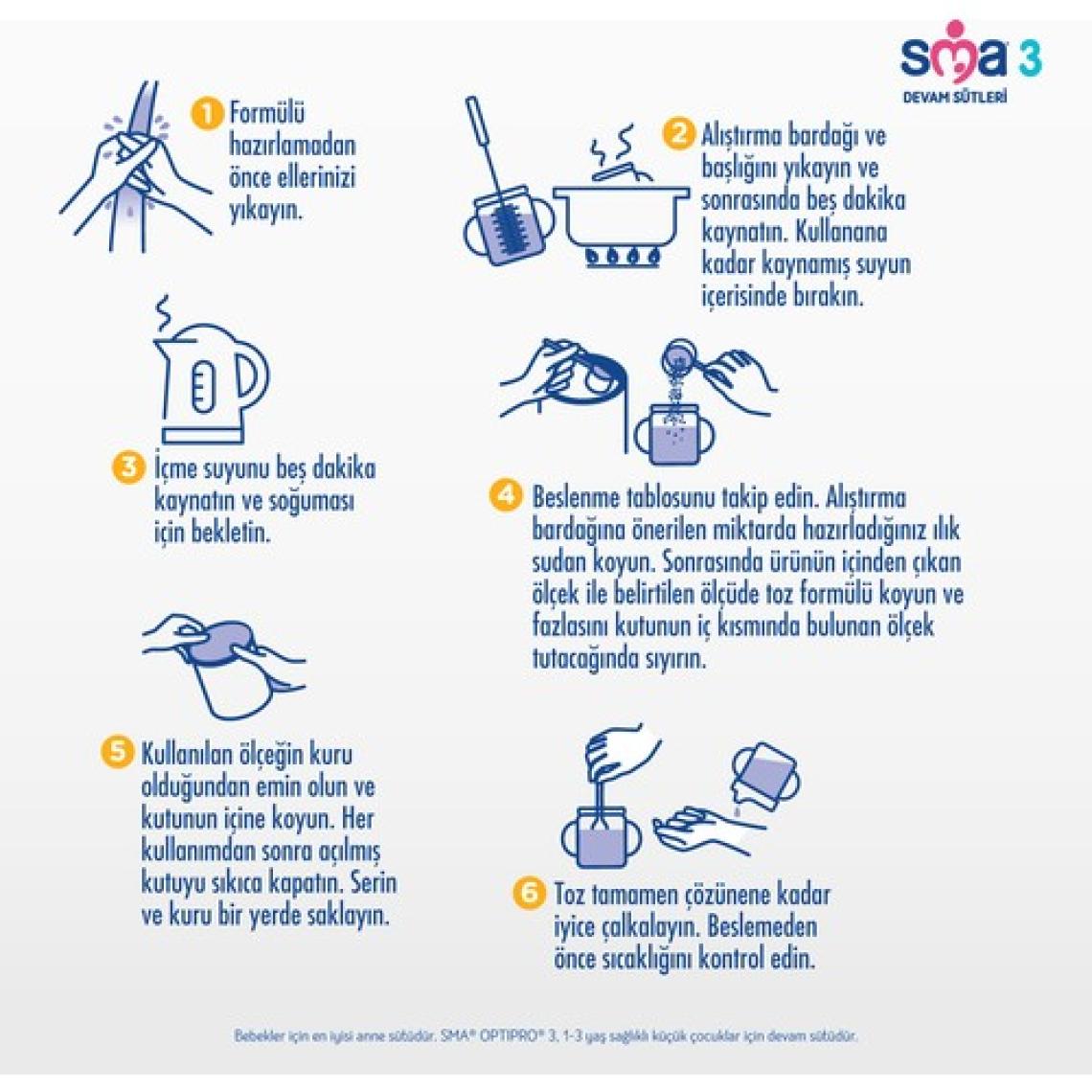 SMA Optipro Probiyotikli 3 800 gr 1-3 Yaş Devam Sütü