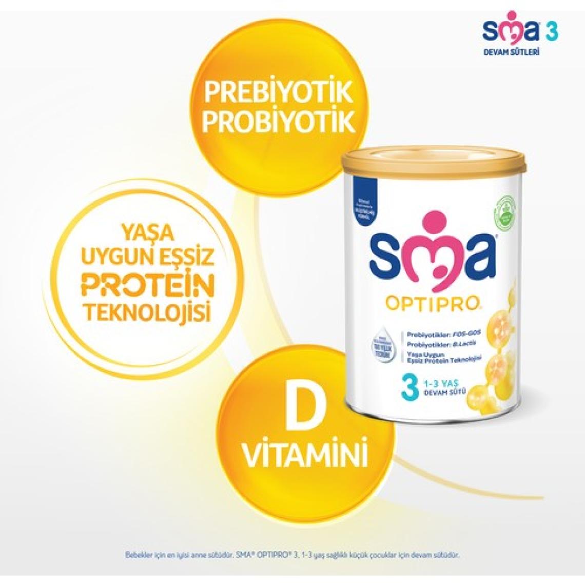 SMA Optipro Probiyotikli 3 800 gr 1-3 Yaş Devam Sütü