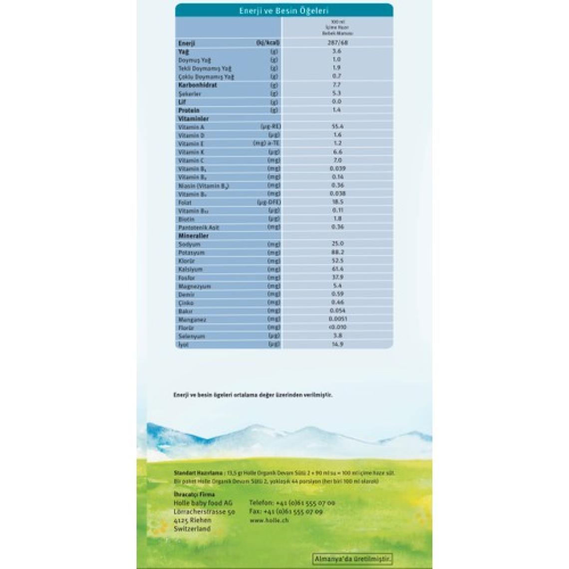 Holle Organik 2 Devam Sütü  600 gr 8 Adet