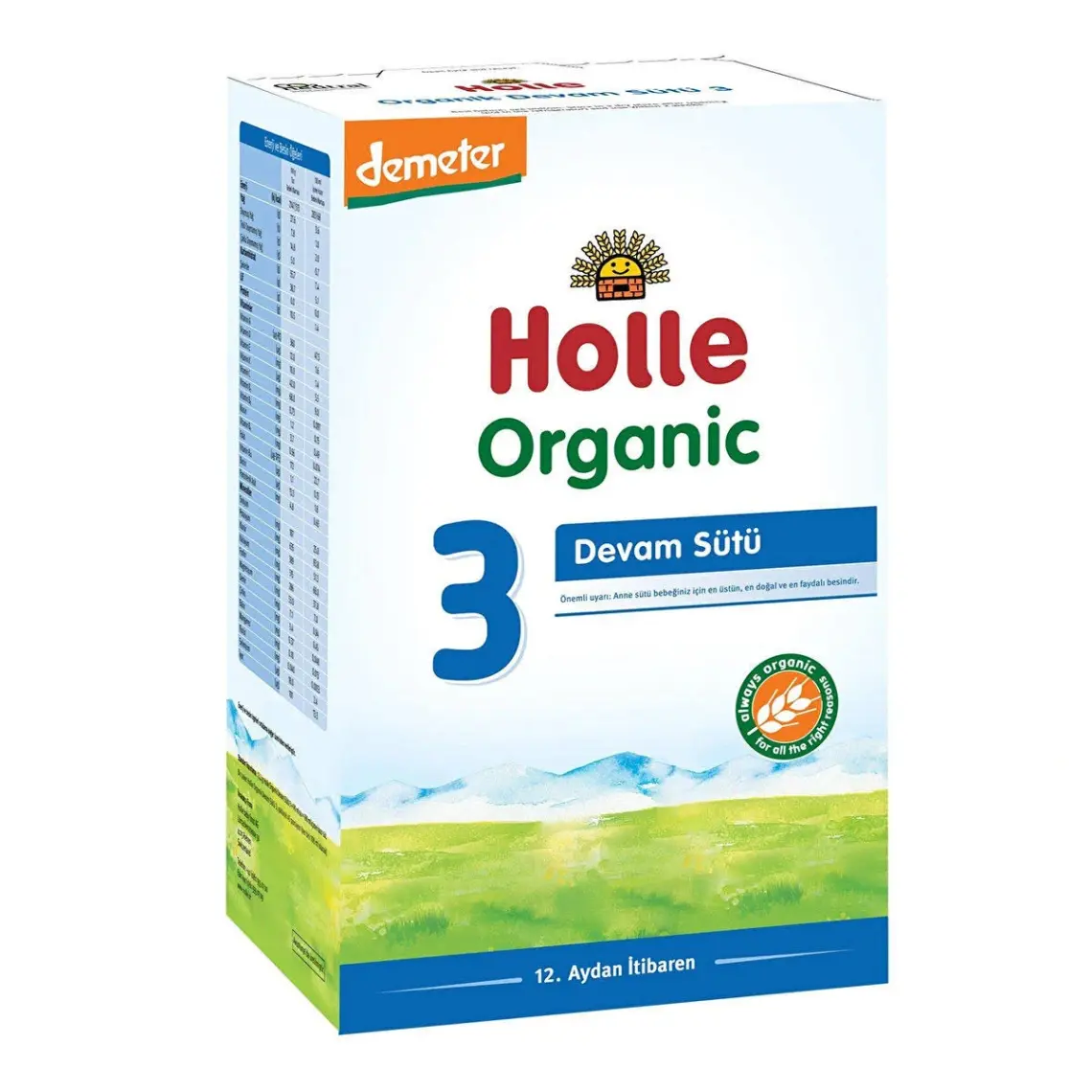 Holle Organik 3 Bebek Devam Sütü Büyüme 600 gr