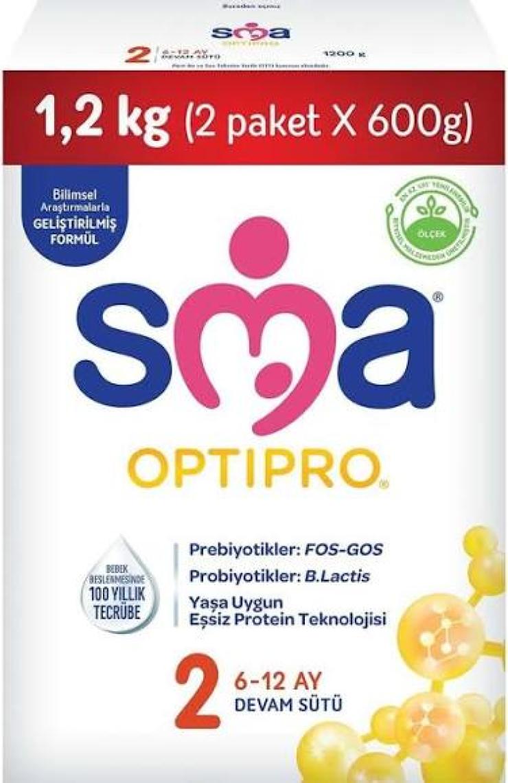 SMA Optipro 2 1200 gr (2x600g) / 6-12 Ay Bebek Sütü