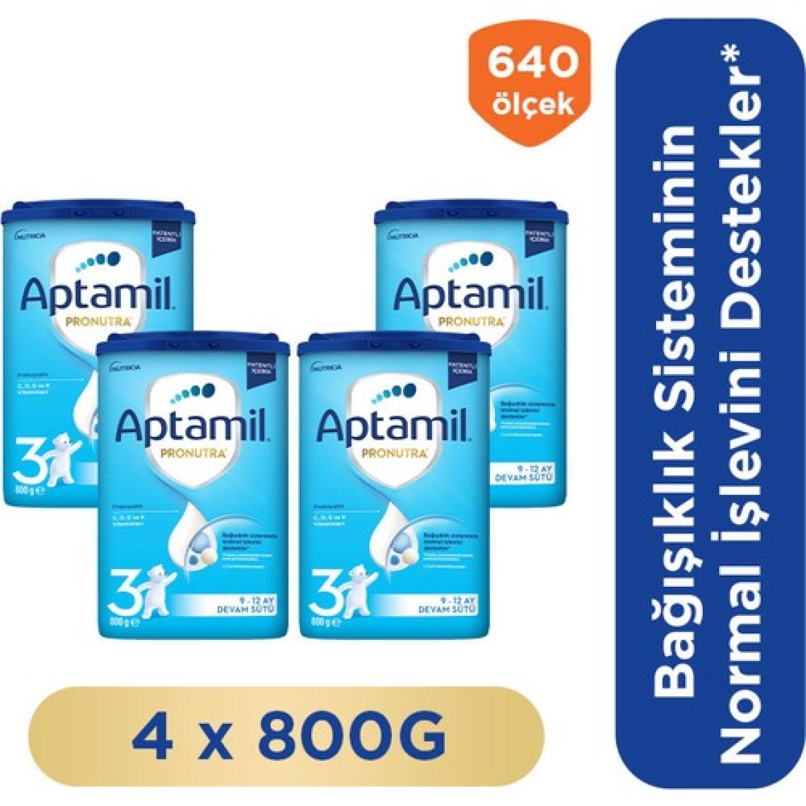 Aptamil 3 Prebiyotikli Devam Sütü 800 Gr x 4 Adet 3200 Gr