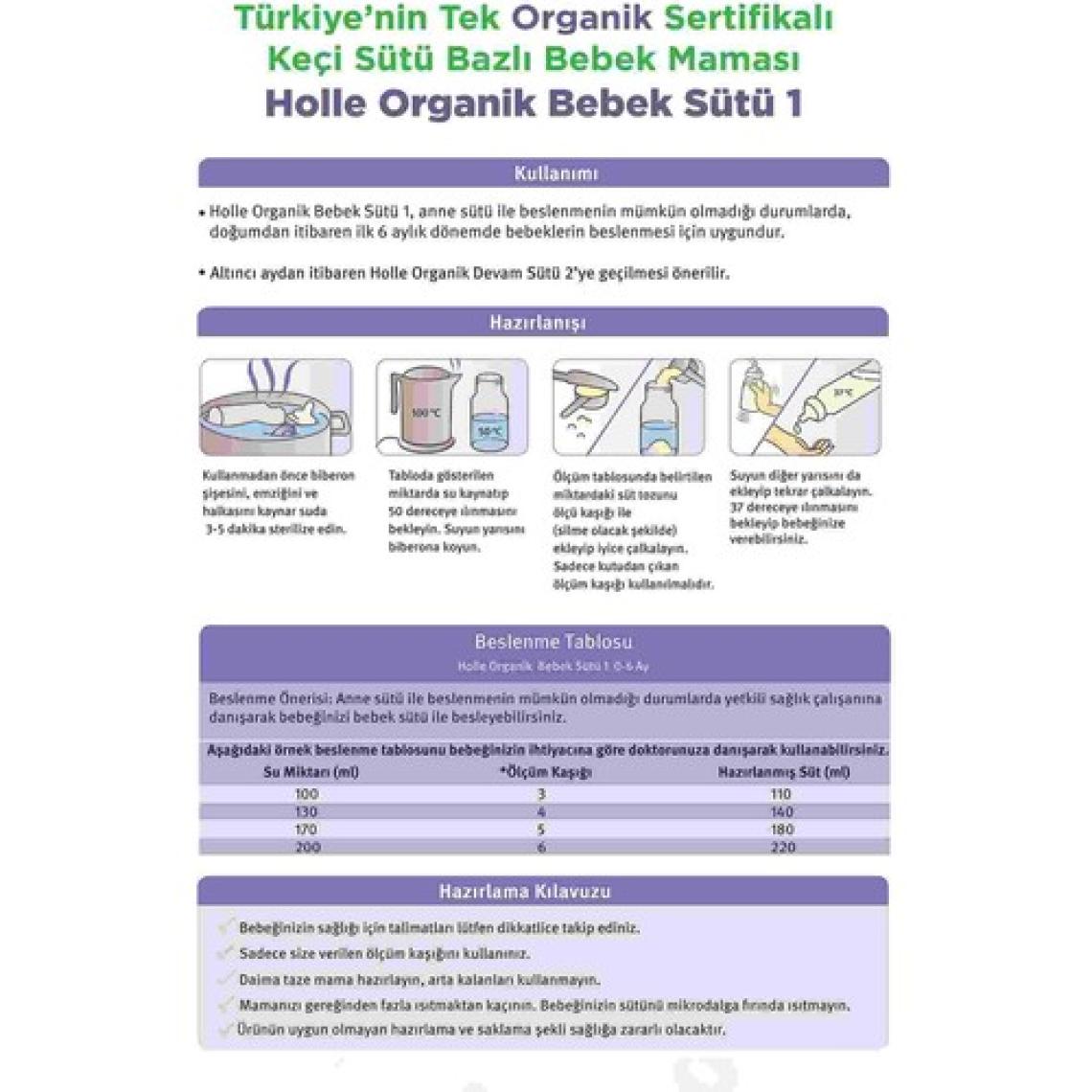 Holle Organik 1 Keçi Bebek Sütü 0-6 Ay 400 gr