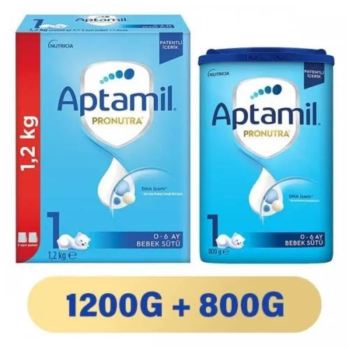 Aptamil Toz Devam Sütü 1200 gr 0-6 Ay Sütlü DHA ve Gelişmiş İçerik ile Zenginleştirilmiş Bebek Maması Türkiye Menşeli