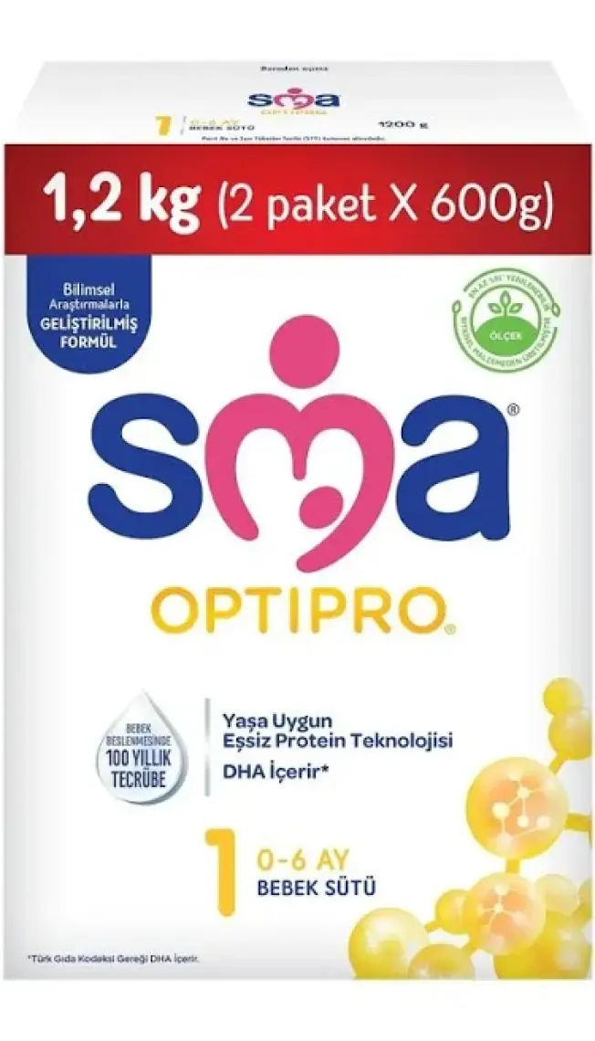 SMA Optipro 1 1200 gr (2X600g) / 0-6 Ay Bebek Sütü