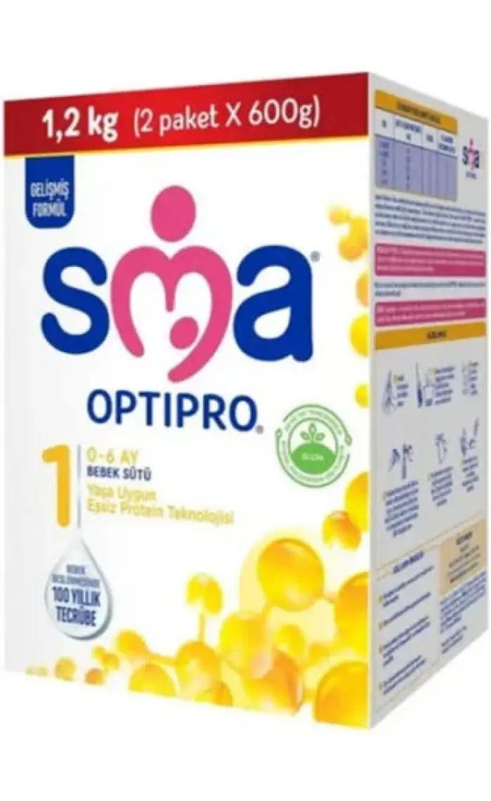 SMA Optipro 1 1200 gr (2X600g) / 0-6 Ay Bebek Sütü