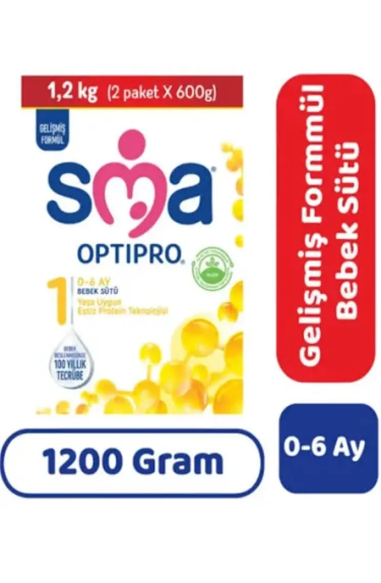 SMA Optipro 1 1200 gr (2X600g) / 0-6 Ay Bebek Sütü