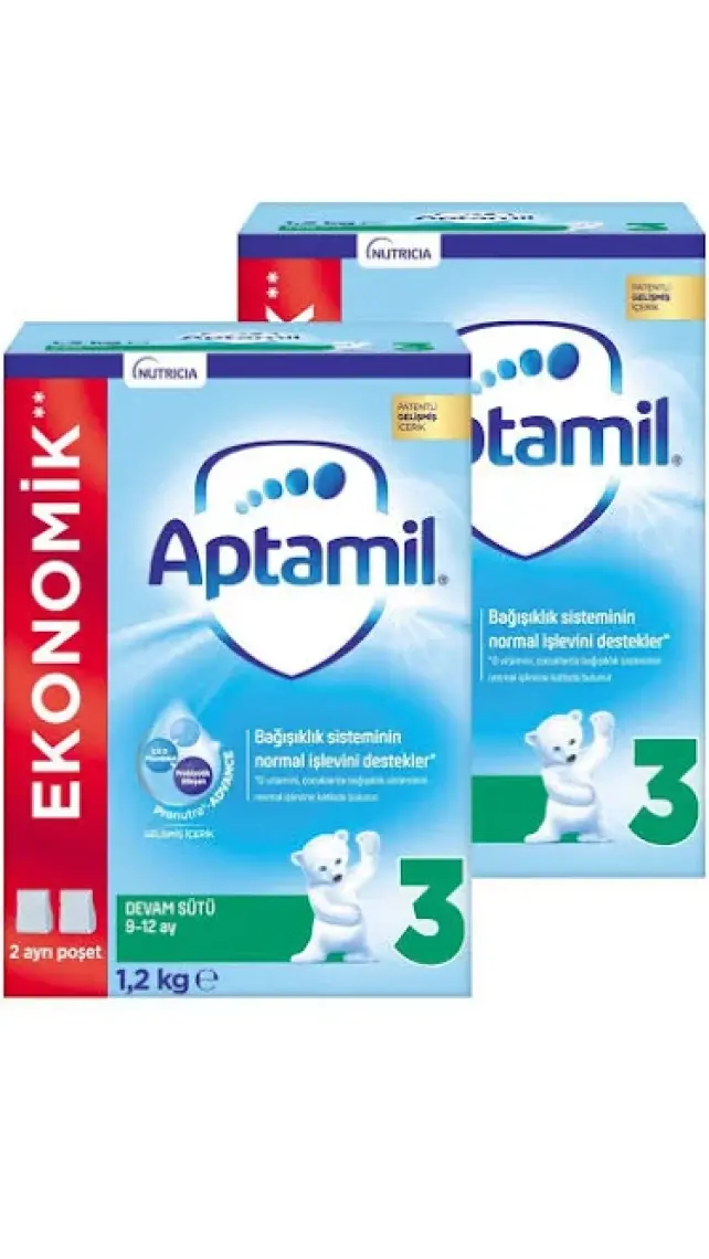 Aptamil 3 1200 Gr Mega Size İkili Paket Devam Sütü 9-12 Ay