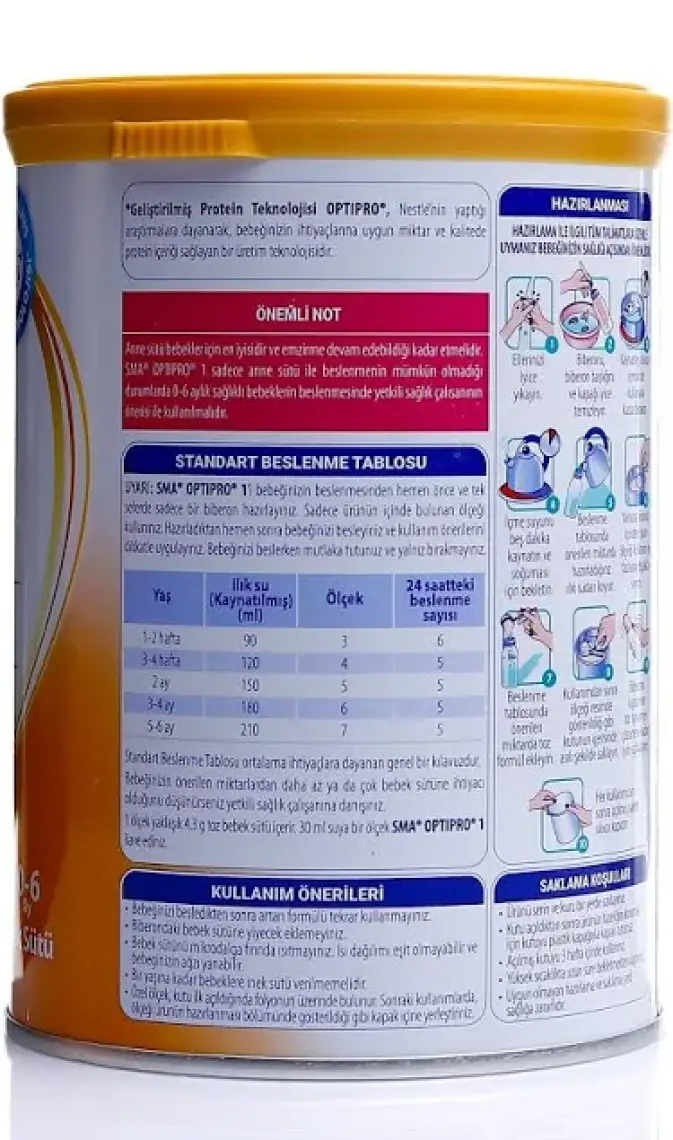 SMA Optipro 1 0-6 Ay Bebek Sütü 400 gr