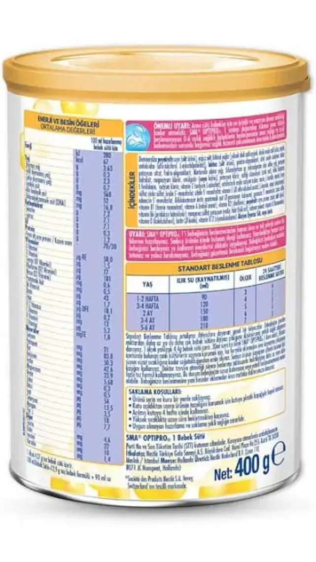SMA Optipro 1 0-6 Ay Bebek Sütü 400 gr