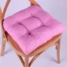 Lina Pembe Pofidik Sandalye Minderi Özel Dikişli Bağcıklı 40X40Cm