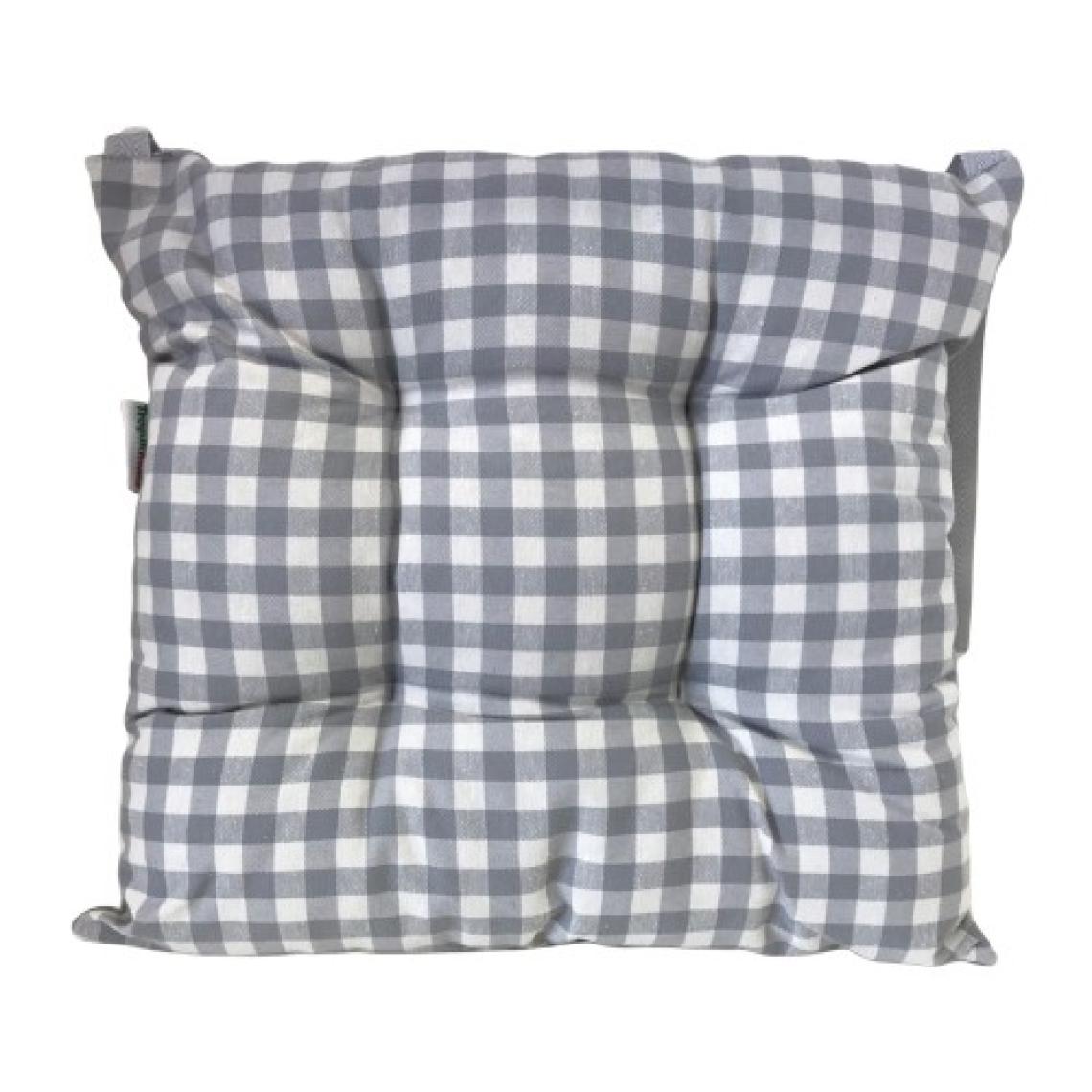Tropik Home Gri Renk Pamuklu Dolgulu Pofuduk 40 x 40 cm Kare Sandalye Minderi