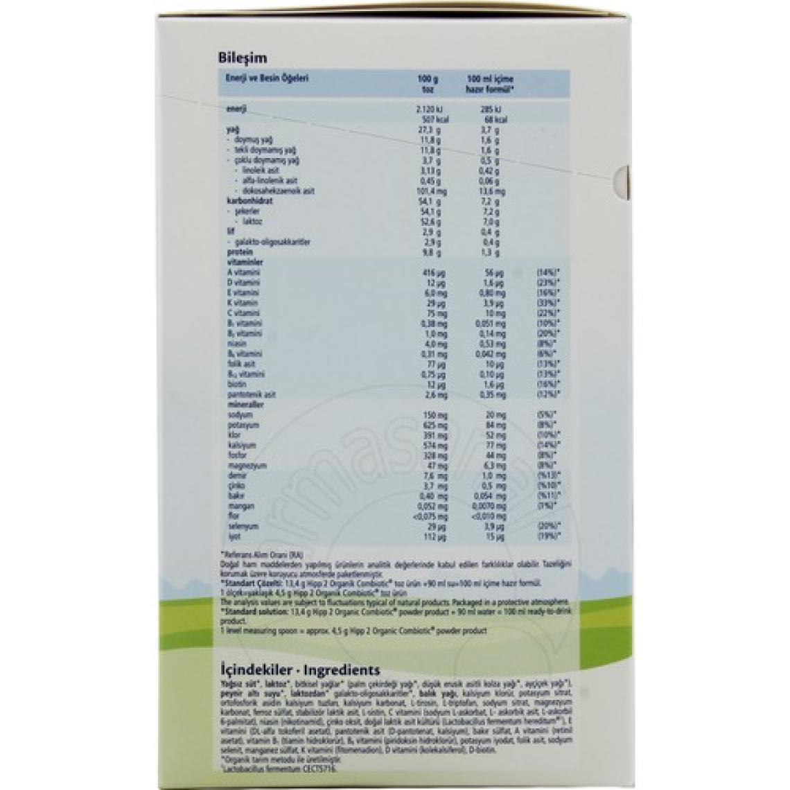 Hipp 2 Organik Combiotic Devam Sütü 800 gr
