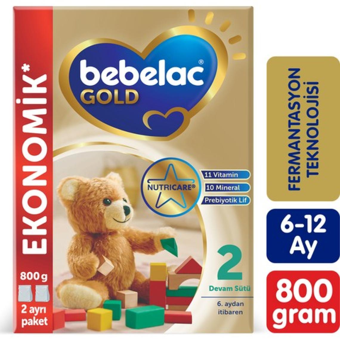 Bebelac Gold 2 Toz Devam Sütü 800 gr 6-9 Ay Sütlü Vitamin ve Mineral Takviyeli Türkiye Menşeli