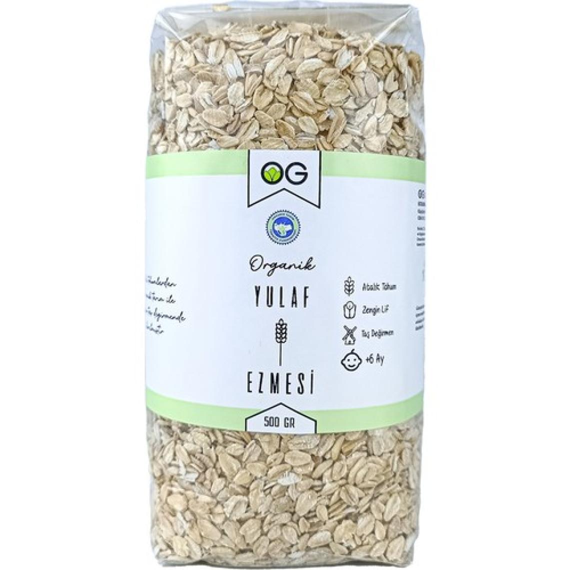 OG Natural Organik Yulaf Ezmesi 500 gr Bebek ve Yetişkin Tüketimine Uygun Yüksek Lif ve Protein İçeriği Türkiye Menşeli
