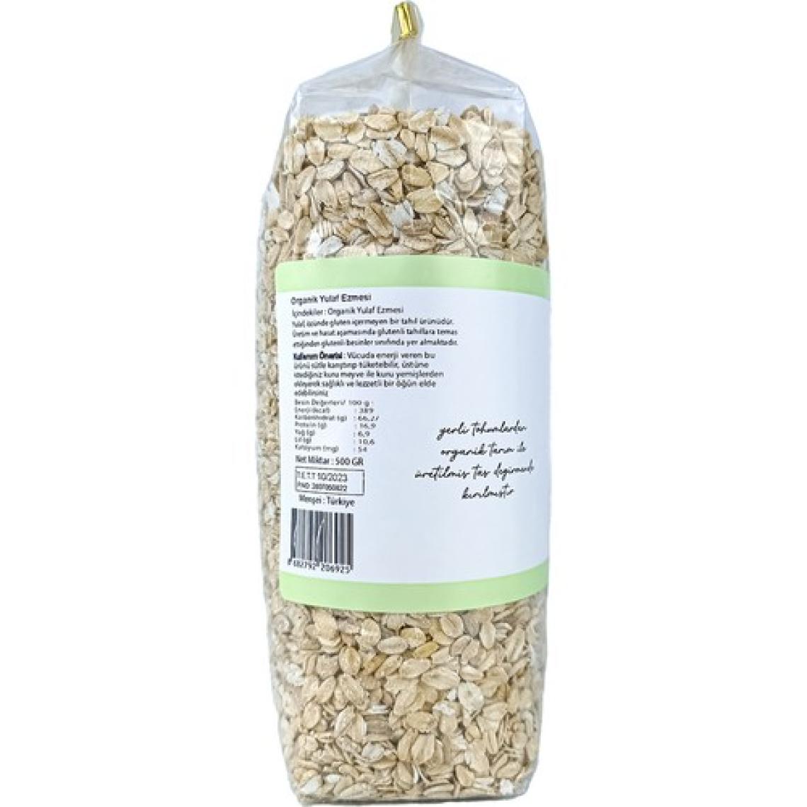 OG Natural Organik Yulaf Ezmesi 500 gr Bebek ve Yetişkin Tüketimine Uygun Yüksek Lif ve Protein İçeriği Türkiye Menşeli