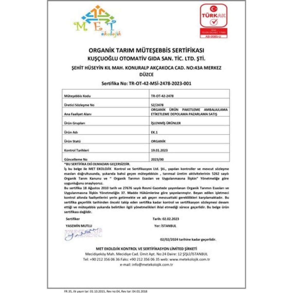 Organik Sebzeli Bebek Tarhanası 300 Gr Tuzsuz+Sertifikalı