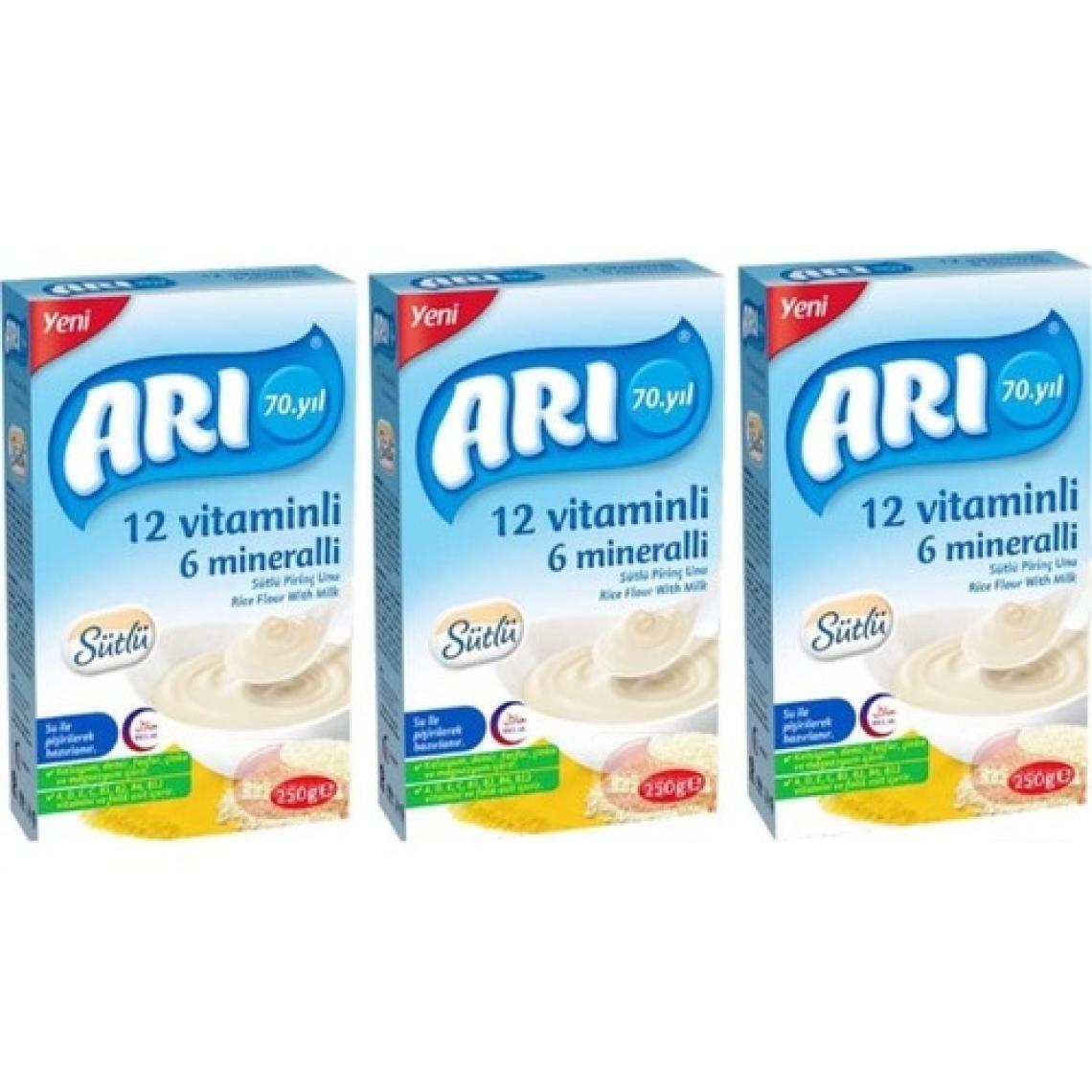 Arı Mama Arı mama 12 Vitaminli 6 Mineralli Sütlü Pirinçli 3 ADET*250GR