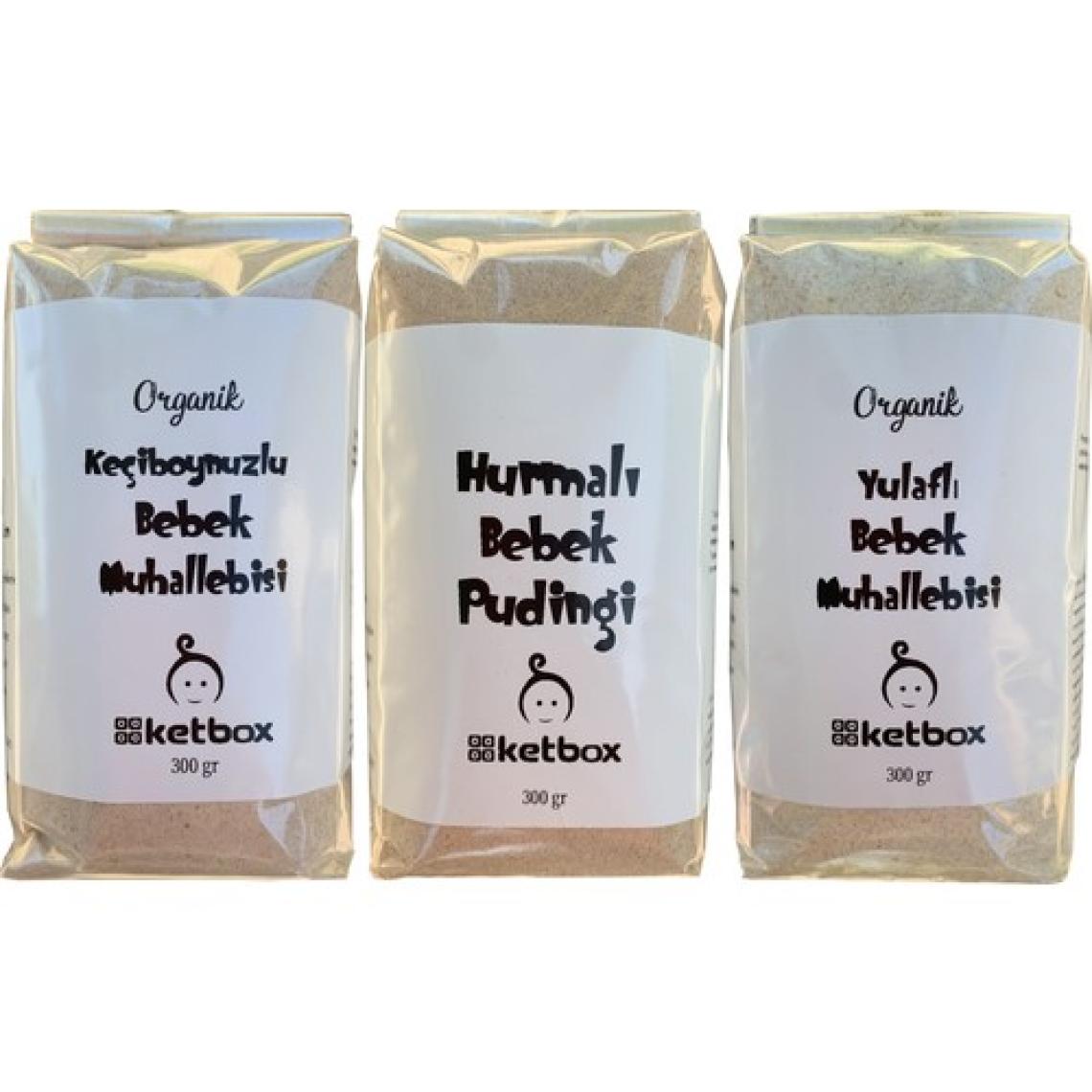 Ketbox Doğal Katkısız Bebek Muhallebi Seti (Keçiboynuzlu,yulaflı,hurmalı)