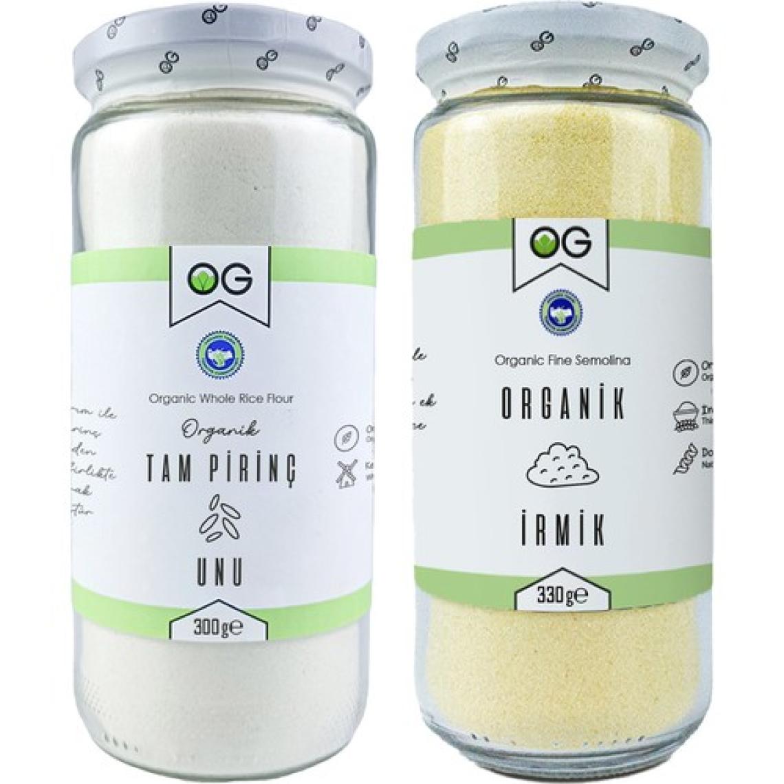 OG Natural Bebek Ek Gıda Seti 300g+330g Tüm Yaş Grupları İçin Organik Tahıllı Besleyici Pirinç Unu ve İrmik Türkiye Menşeli