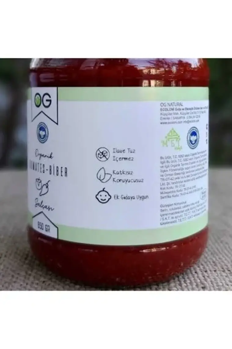 OG natural Organik Karışık Domates-Biber Salçası 650 Gr