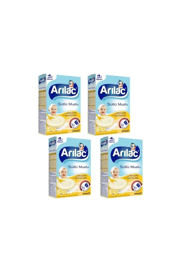 Arılac Sütlü Muzlu Bebek ve Küçük Çocuk Ek Gıdası 200 gr x 4 Adet