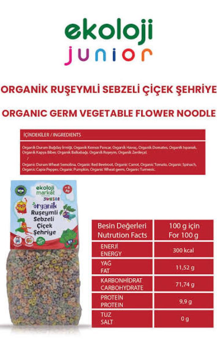 Ekoloji Market Organik Ruşeymli Sebzeli Çiçek Şehriye