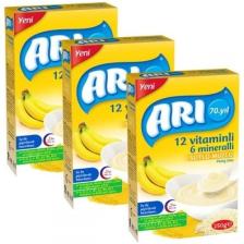 Arı Mama Arı Mama sütlü-Muzlu 12 Vitaminli 6 Minarelli 200 gr x 3 Adet