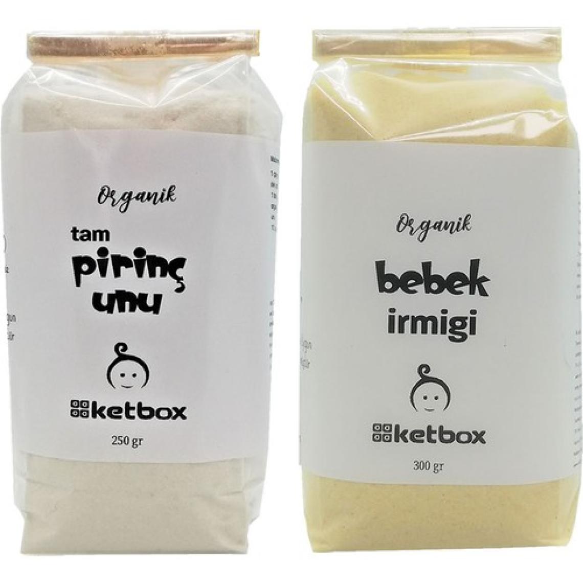 Ketbox Organik Sertifikalı Bebek Irmiği ve Tam Pirinç Unu Ek Gıda Seti + 6 Ay