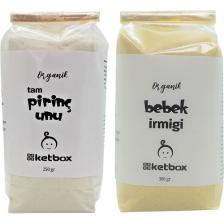 Ketbox Organik Sertifikalı Bebek Irmiği ve Tam Pirinç Unu Ek Gıda Seti + 6 Ay