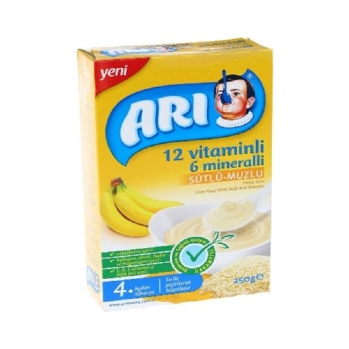 Arı Mama Arı Mama 12 Vitaminli 6 Mineralli Sütlü Muzlu Pirinç Unu 250 gr 12'li