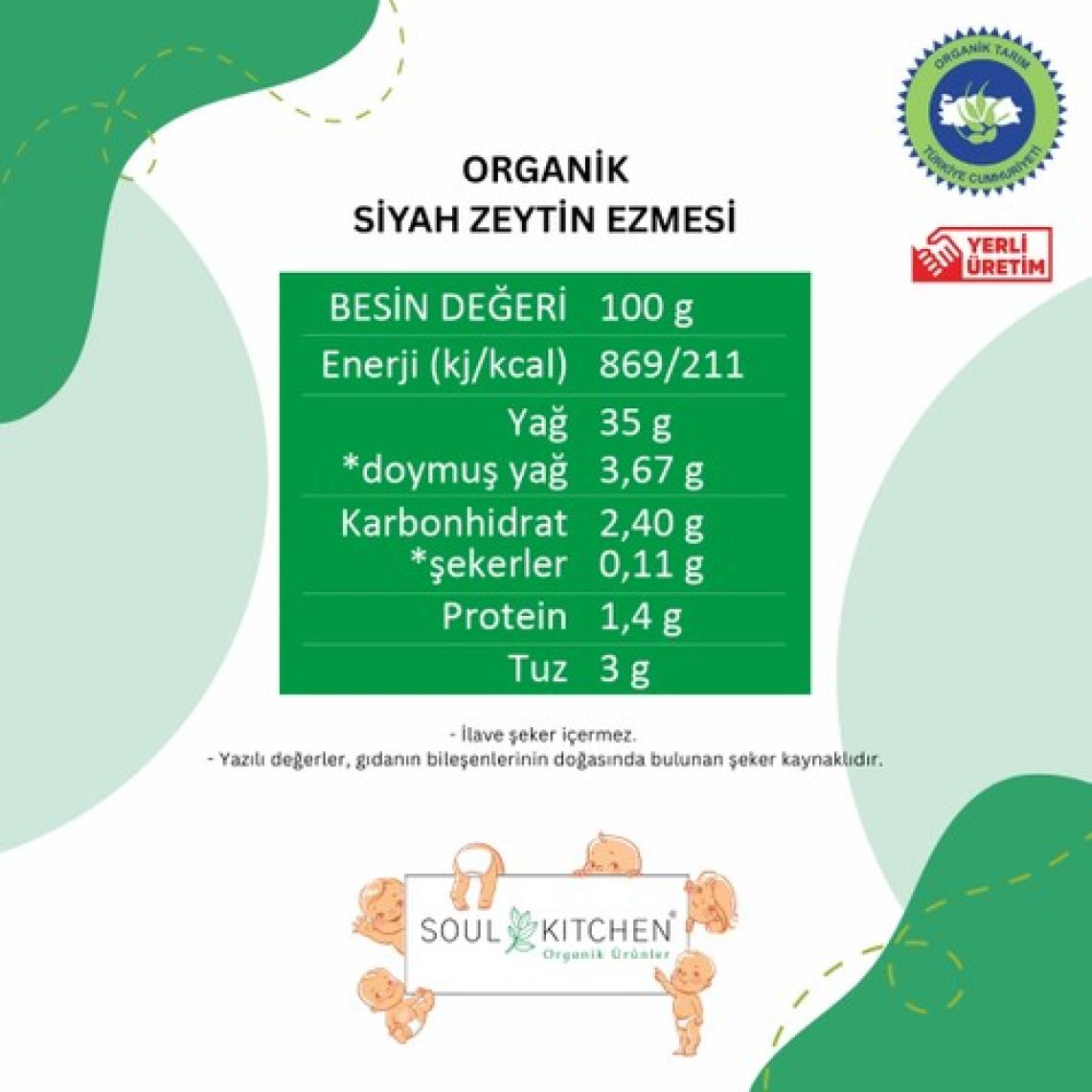 Soul Kitchen Organik Zeytin Ezmesi 180 gr
