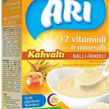 Arı Mama 12 Vitaminli 6 Mineralli Sütlü Ballı İrmikli Kahvaltı Pirinç Unu 250 gr Kaşık Maması