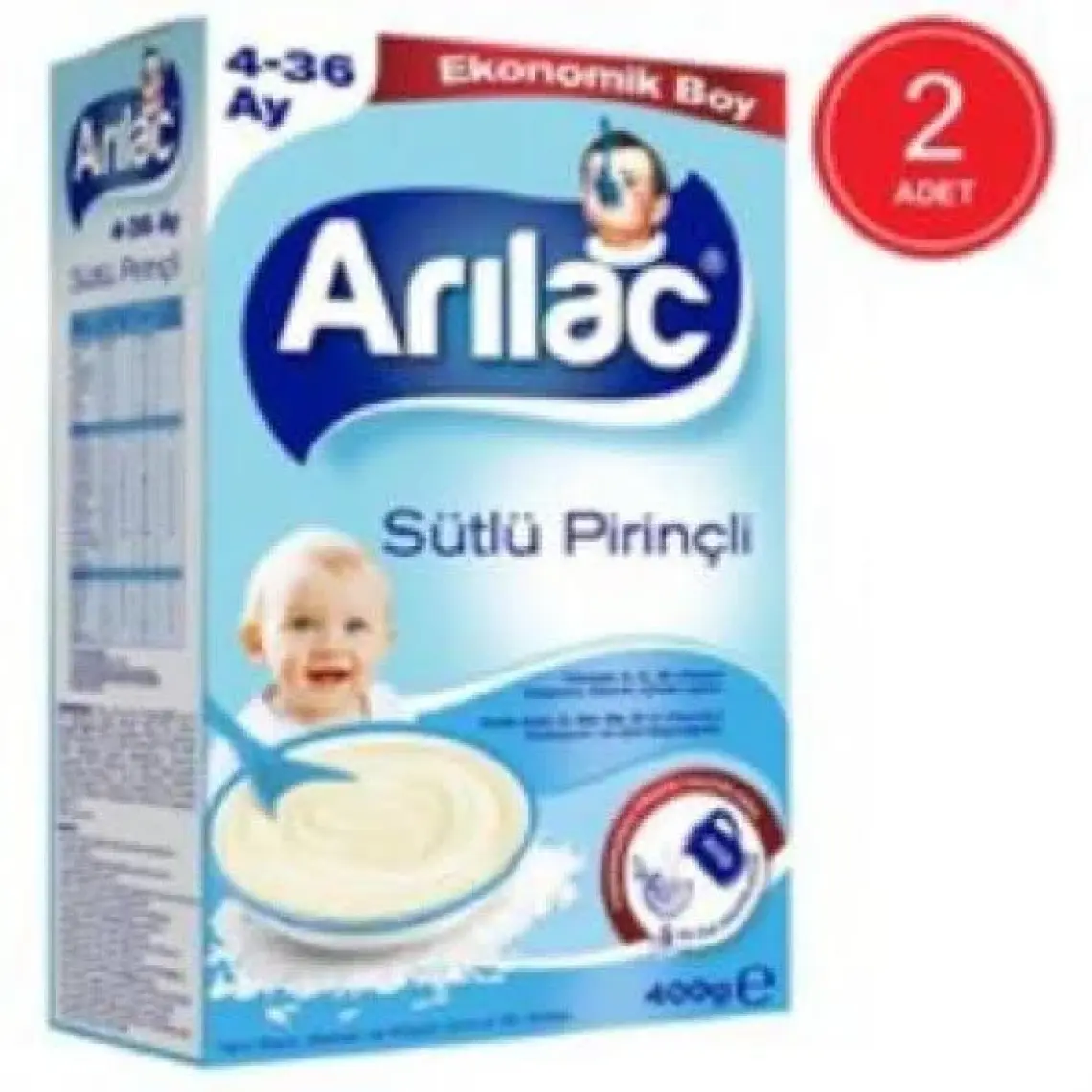 Arılac Sütlü Pirinçli Kaşık Maması 400 gr 2'li