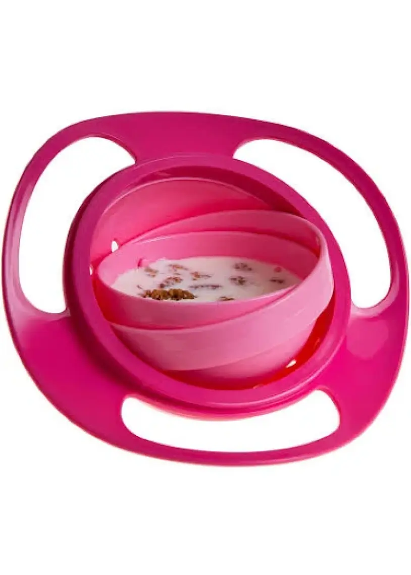 Babyjem Dökülmeyen Bebek Mama Tabağı - 360 Derece Döner Kapak, Bulaşık Makinesinde Yıkanabilir, Pembe, 6 Aydan İtibaren
