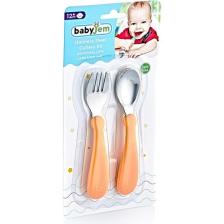 Babyjem Paslanmaz Çelik Çatal Kaşık Seti Somon